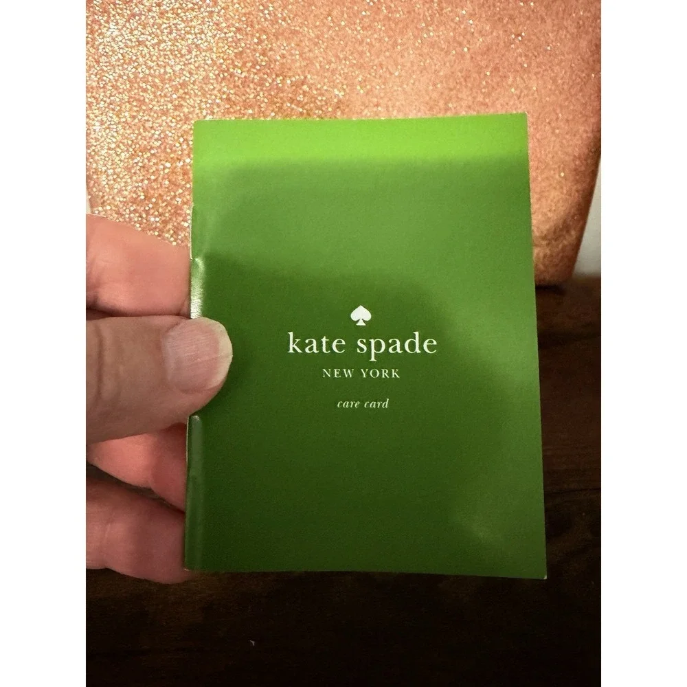 Kate Spade New York Rose Gold Glitter Cosmetic Bag Makeup Pouch MLRU2389 NWOT